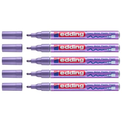 Lot de 5 marqueurs peinture brillante - EDDING - Pointe ronde 1-2 mm - Violet Métallisé