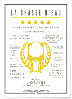 Affiche Toilettes : 'La Chasse d'Eau' | A3 : 29,7x42cm