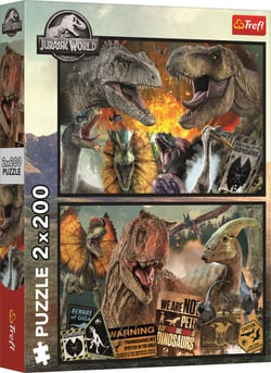 Puzzle 200 pièces - 2 Puzzles - Monde Préhistorique - Universal Jurrasic World - Trefl