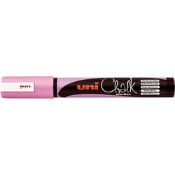 Lot de 6 marqueurs craie - UNI-BALL - PWE5M - Pointe ronde 1,8 mm - 2,5 mm - Rose métallique
