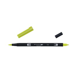 Lot de 6 feutres pinceaux aquarellables double pointe - TOMBOW - 126 olive clair
