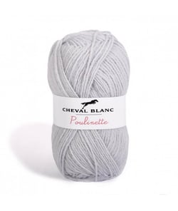 Pelote de laine à tricoter POULINETTE - Cheval Blanc 71 Gris