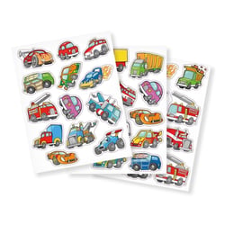 MégaCréa DIY - Gommettes voitures et camions 2,2 à 3,8 cm 38 pièces