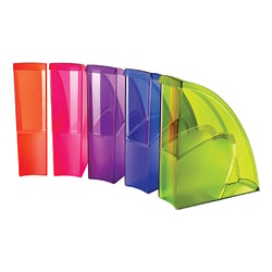 Pack de 5 porte-revues Happy multicolore transparent - CEP