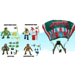 Tortues Ninja Classic - Pack de 4 figurines Tortues Ninja Classic Sewer Heroes avec Parachute - Playmates