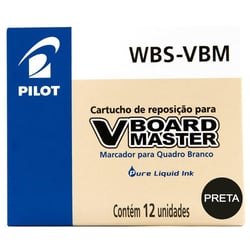 Lot de 12 recharges pour marqueur effaçable - PILOT - V BOARD MASTER - Noir
