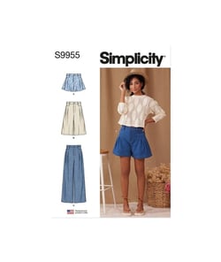 Patron Simplicity 9955 - Shorts et pantalon taille n°FR 36-44