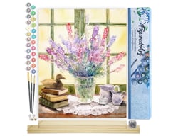 Peinture par Numéro Figured'Art - Bouquet de Lupin - Kit de Loisir Créatif DIY Numéro d'Art Complet - 40x50cm toile roulée + châssis en bois à monter