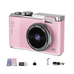 Appareil Photo Numérique 4K Double Objectif Léger Et Portable Rose YONIS