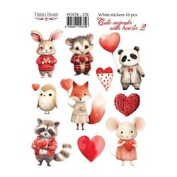 Planche de stickers couleur embelissement Fabrika Decoru ANIMALS IN LOVE 379