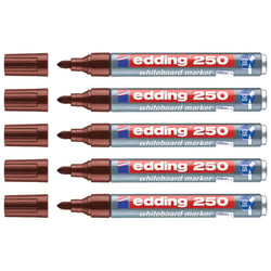 Lot de 5 marqueurs tableau blanc - EDDING - Pointe moyenne 1,5-3 mm - Marron
