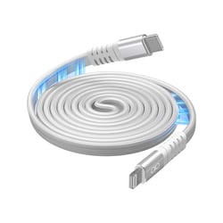 Câble USB-C vers Lightning Force Power - Nylon - Blanc - 1,2 m