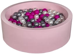 Piscine à balles Aire de jeu + 200 balles rose perle, rose, argent - Velinda