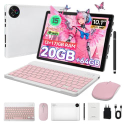 Tablette tactile KOTSREN Android 15 Blanc 10,1 pouces