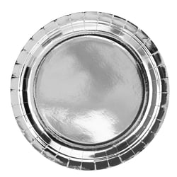6 Assiettes Argent Ø23 cm - En carton