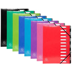Trieur Harmonika Iderama 12 compartiments - Couleurs assorties - x 8 - Exacompta