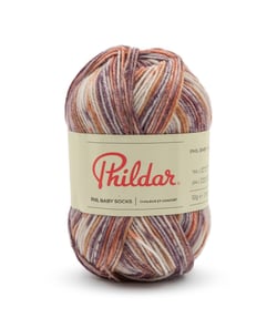 Pelote de Laine Mérino Phil Baby & Socks - Chaleur et Douceur pour Petits Pieds Imprimé Jacquard Marron