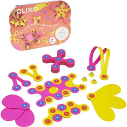 Crew Pack CLIXO - Rose/Jaune - Jeu de Construction magnétique, Flexible, Durable et imaginatif - 30 pieces - Des 4 ans