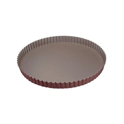 Tourtière ronde cannelée - Antiadhérent (sans PFAS) - fond fixe - Ø240/230 mm h25 mm