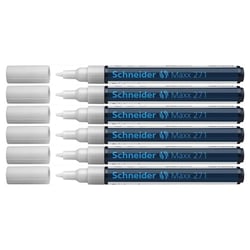 Lot de 6 Marqueurs peinture Maxx 271 blanc SCHNEIDER