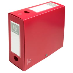 Boite de classement à pression Dos 100mm polypropylène 7/10e Opaque - A4 - Rouge - x 10 - Exacompta