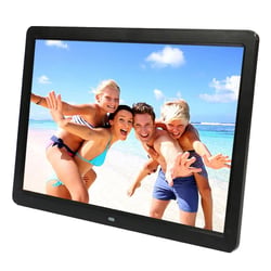 Cadre Photo Full HD 15 Pouces Tft LED Lecteur Media 16 :9 Calendrier Réveil Noir YONIS