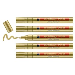 Lot de 5 marqueurs peinture permanents - EDDING - Or - Pointe 2-4 mm