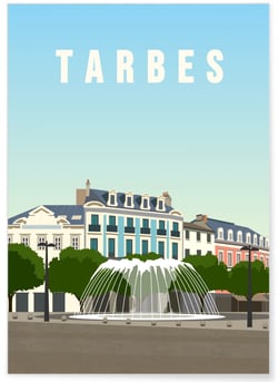 Affiche ville Tarbes | A3 : 29,7x42cm