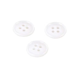 Bouton 4 trous nylon recylé blanc 11mm