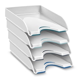 Lot de 4 corbeilles à courrier rangement documents papiers Nuance Soft - CEP