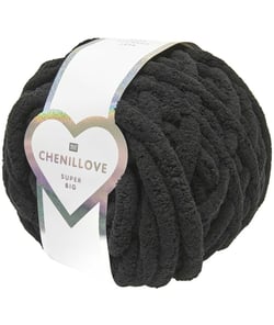 Pelote Chenillove Super Big 300g – Rico Design : Douceur XXL pour des Créations Moelleuses 08 Noir