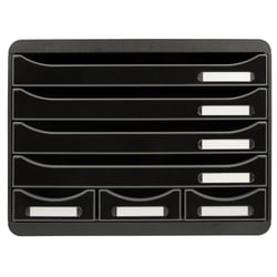 Module de classement Storebox 7 tiroirs Glossy - Noir brillant - Exacompta
