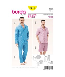 Patron Burda 6741 Pyjama du 48 au 58 taille n°FR 48-58