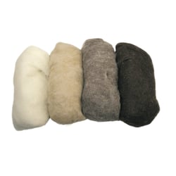 Laine vierge, mouchetée, teintes brunes, Toison, 4couleurs à 25g