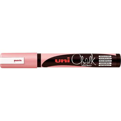 Lot de 6 marqueurs craie UNI-BALL PWE5M - Pointe ronde 1,8 mm - 2,5 mm - Rouge métallique