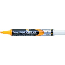 Lot de 12 marqueurs tableaux blancs effaçables - PENTEL - Pointe biseautée moyenne - Jaune