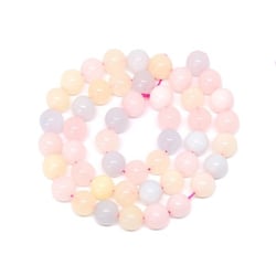 Fil de 45 perles ronde en pierre naturelle teintée chalcedonie 8 mm JAUNE ROSE BLEU