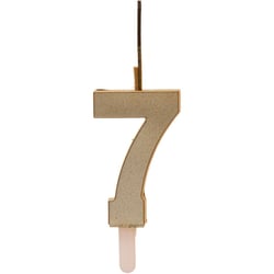 Duo Cierge Magique + Bougie Doré Chiffre 7