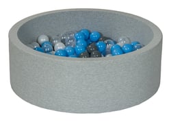 Piscine à balles Aire de jeu + 150 balles perle, transparent, gris, bleu clair - Velinda