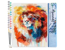 Peinture par Numéro Figured'Art - Lion flamboyant - Kit de Loisir Créatif DIY Numéro d'Art Complet - 40x50cm sans châssis en bois