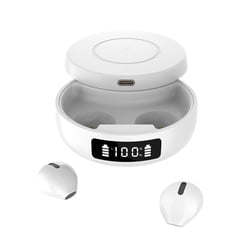 Ecouteurs Bluetooth Sans Fil Réduction De Bruit Affichage LED Ergonomique Blanc YONIS