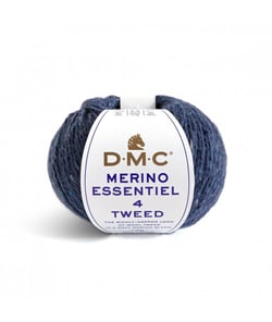 Pelote de laine Merino Essentiel 4 Tweed - DMC 903 Bleu