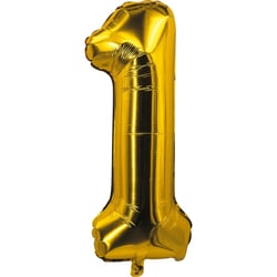 Ballon aluminium - 85 cm - or - chiffre 1