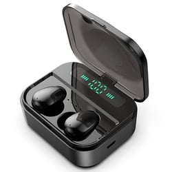 Ecouteurs Bluetooth Sans Fil Avec Boîtier De Charge Et Affichage Numérique Noir YONIS