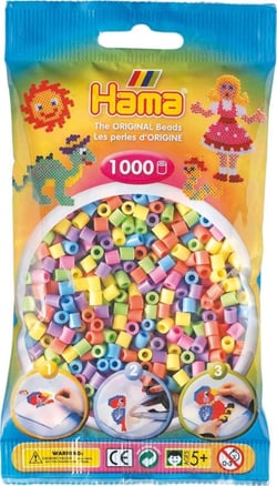 1 000 perles standard MIDI (Ø5 mm) pastel mix