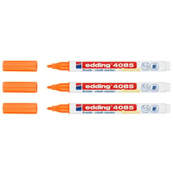 Lot de 3 marqueurs craie liquide - EDDING - Orange fluorescent - Pointe 1-2 mm