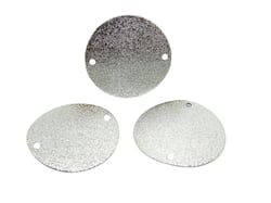 4 Connecteurs sequins ronds 25mm argent pailleté