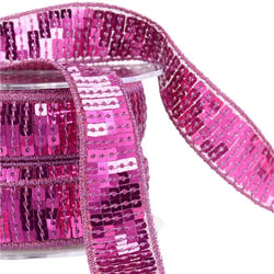 Bobine galon paillettes 14,5m violet