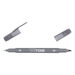 Lot de 6 feutres double pointe 0,8 et 0,3 mm - TOMBOW - Gris - TwinTone