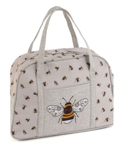 Sac pour machine à coudre motif Abeille - 15x33x48cm - Hobby Gift Ecru